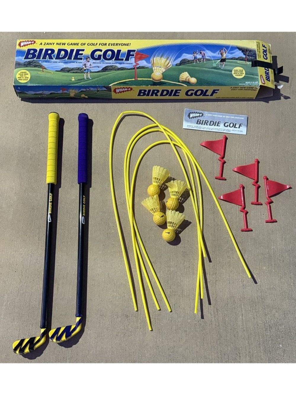 Vintage Wham-O Birdie Golf Family Yard Game Outdoor Party Fun Kids 1998 Rare